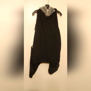 Women's Sweater vest 2x grey black and white